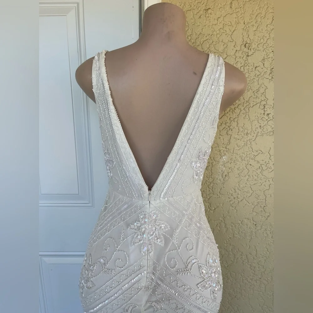 Lulu's White Lace Wedding Dress - Picture 8 of 16
